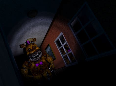 "Some height comparisons. Nightmare Fredbear vs a 6
