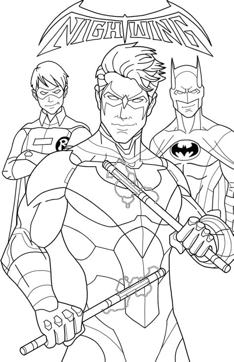 Nightwing Coloring Sheets