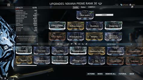 My build is CO, Bloodrush, Organ Shatter, Gladiator Might, Primed Reach, Berserker, Weeping Wounds and the corresponding Bane Mod, I prefer the Epitaph as a primer, just use a Frame which offers some Knockback immunity or use Primed Surefooted. Also, if you go up against infested or take a Tank like Nidus or Inaros, use the Daikyu with the ... . 