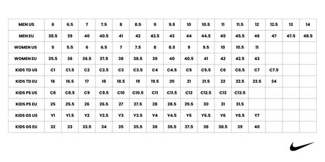 Nike Shoe Width Chart