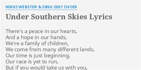 Nikki Webster - Under Southern Skies lyrics LyricsFreak