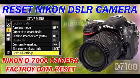 Nikon reset to factory settings.  We recommend that you save settings using the [Sa...