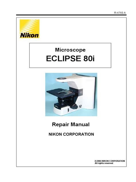 Nikon service manual nikon eclipse 80i. - Kubota l275 tractor illustrated master parts list manual.