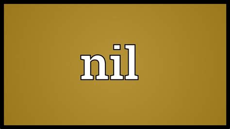 Nil means. nil 의미, 정의, nil의 정의: 1. nothing: 2. nothing: 3. nothing: . 자세히 알아보기. 
