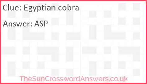 Tars' Tales Crossword Clue Answers. Find the latest crossword clues from New York Times Crosswords, LA Times Crosswords and many more. ... Nile cobra in Egyptian ....