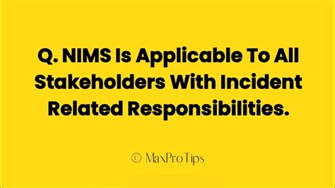 The National Incident Management System (NIMS) supports this unity of effort and provides stakeholders across the whole community1 with the shared vocabulary, systems, and …. 