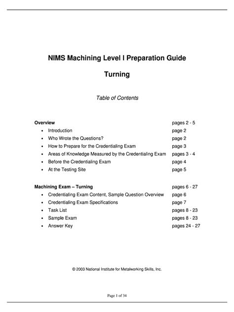 Nims machining level 2 preparation guide. - Ford wl diesel engine repair manual.