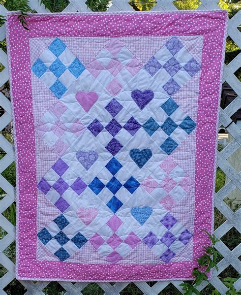Nine Patch On Point Baby Quilt Pattern
