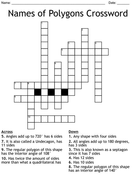Answers for Ten sided shape (7) crossword clue, 7 letters. Search for crossword clues found in the Daily Celebrity, NY Times, Daily Mirror, Telegraph and major publications. Find clues for Ten sided shape (7) or most any crossword answer or clues for crossword answers.