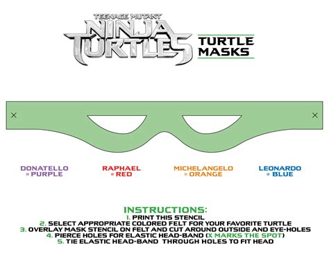 Ninja Turtle Mask Pattern