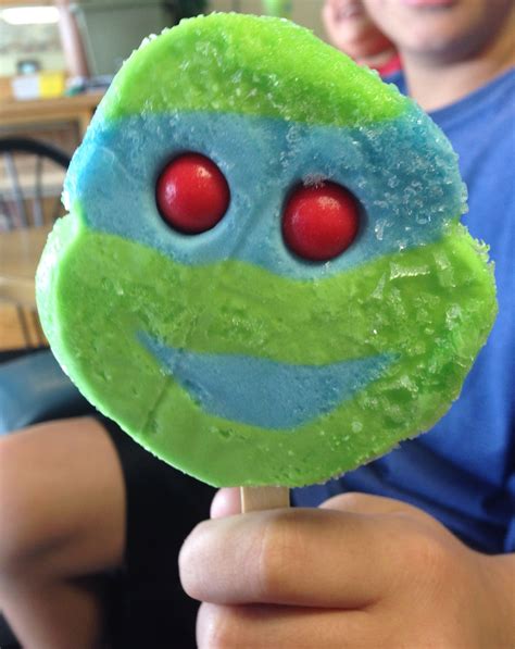 Ninja turtle popsicle. Watch as the melting Teenage Mutant Ninja Turtle ice cream sheds sweet bubble gum tears and gently oozes into a gooey green puddle. Even popsicle heroes in h... 