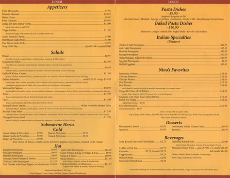 Nino's sunset menu. With so much competition, you need your restaurant to stand out in as many ways as possible. In today’s digital world, that means having an online presence, even if it’s just your food menu. 