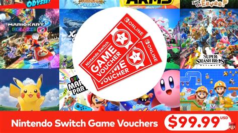 Nintendo switch game vouchers. Nintendo Switch Game Vouchers are a special offer available to Nintendo Switch Online members that can be purchased in a set of two. Each individual voucher can be redeemed for a selected Nintendo Switch digital software title, presenting the opportunity to save on two games. How to view current and future eligible titles. 