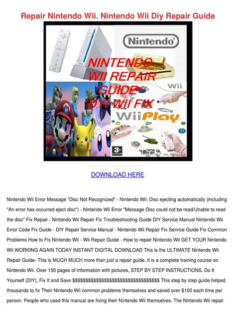 Nintendo wii error code fix guide diy repair service manual. - Emisión municipal de cuartillos en buenos aires durante el reinado de d. felipe v..