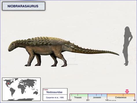 Niobrarasaurus. Niobrarasaurus (meaning "Niobrara lizard") is an extinct genus of nodosaurid ankylosaur which lived during the Cretaceous 87 to 82 million years ago. 