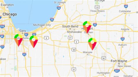 Nipsco outage map. A vehicle struck this pole near 61st Avenue and Hayes Street in Merrillville causing a widespread power outage Thursday morning. NIPSCO had restored power by late morning Thursday to most of the ... 