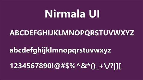 Nirmala UI free font Nirmala.ttf