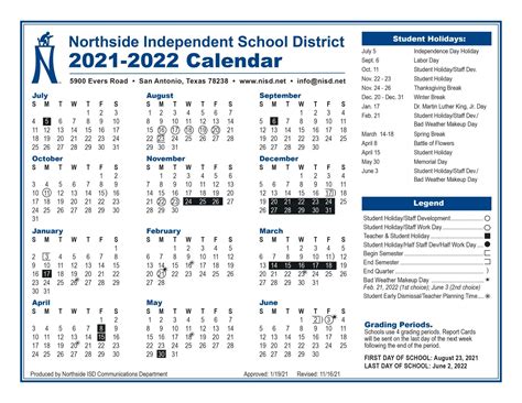 Nisd Calendar 2021