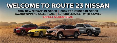 Nissan 23 butler. Route 23 Nissan has 218 pre-owned cars, trucks and SUVs in stock and waiting for you now! Let our team help you find what you're searching for. ... 1567 Route 23 S, Butler, NJ, 07405 Search Vehicles. Search By Keyword: Search By Filters: Search. Menu. New. View All New Vehicles; Build Your Nissan; New Nissan Specials ... 