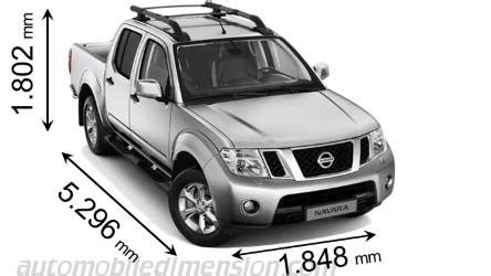 Nissan NP300 Navara 2016 Abmessungen, Kofferraumvolumen und