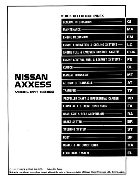 Nissan axxess m11 1990 repair service manual. - Nowy ilustrowany przewodnik po zabytkach kultury na białorusi.