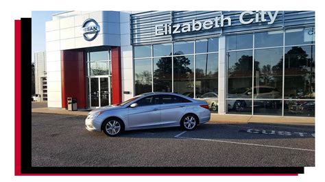 Nissan of Elizabeth City. 1712 North Road Street Hwy 17N Elizabeth City NC 27909. Sales Service Directions. Facebook. Inventory; Finance; About Us; Inventory. Shop New Vehicles Shop Certified Pre-Owned Shop Pre-Owned Vehicles Model Showroom. Finance. Apply For Financing Value Your Trade.. 