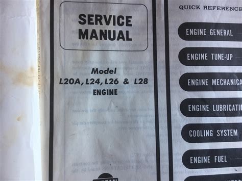 Nissan l20a l24 engine digital workshop repair manual. - Indici e repertori dei volumi 6-7-8-9..