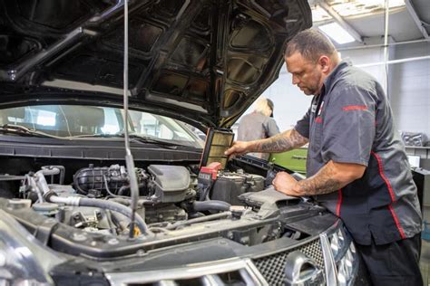 Nissan mechanic. For newer Nissan models we recommend every 8000 km or 6 months that your vehicle undertake a standard maintenance service. For older vehicles we do recommend ... 