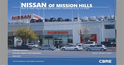 Nissan sepulveda. 8:30AM - 900PM. Wednesday 8:30AM - 9. :30AM - 9. :30AM - 9. : : Click here to learn about our Nissan Service Center at Nissan Mission Hills. Our Nissan dealership in Los Angeles offers a wide range of Nissan maintenance including but not limited to oil change, brake service, & transmission repair. 