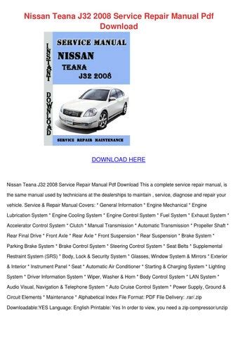 Nissan teana owners manual for j32. - I norrland hava vi ett indien.