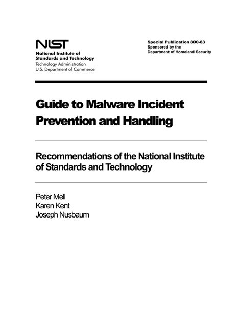 Nist special publication 800 83 guide to malware incident prevention and handling. - A collectors guide to anchor hockings fire king glassware vol 2.