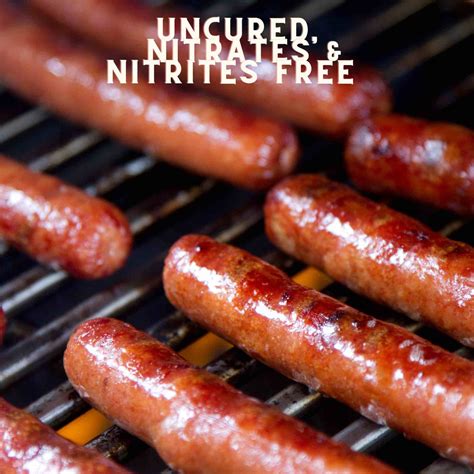 Nitrate free hot dogs. The Bottom Line: All cured meats (hot dogs, bacon, bologna, corned beef) contain nitrites and/or nitrates, and whether they are added as synthetic chemicals or as naturally occurring in celery juice and other plants, the combination of process meats and nitrites/nitrates leads to an increase in colon cancer. 