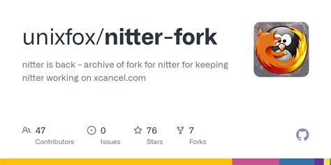 Nitter github.  Contribute to xyself/nitter development by creating an account on...