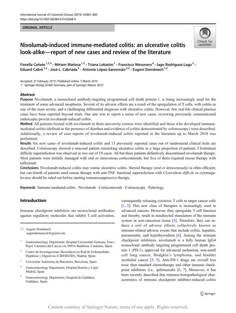 Nivolumab-induced immune-mediated colitis: an ulcerative