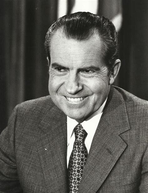 Nixon smiling. Frame(s): WHPO-2054-01-04, Close-up portrait study of President Nixon smiling. 9/28/1969, Washington, D.C. White House, Roosevelt Room. President Nixon. Roll … 