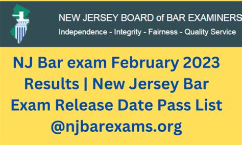 Nj bar exam results feb 2023. News Rule Changes People NALP News NCBE News Events CBAA Fall 2022 Conference Rule Changes Colorado On November 4, 2022, the ­Colorado Supreme Court reduced the minimum passing score required for admission to practice law in Colorado from 276 to 270, effective with the February 2023 exam administration. Applicants transferring a UBE score earned prior […] 