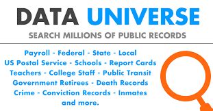 DataUniverse.com provides updated databases of public records for state and authority workers, retirees and Rutgers employees. You can search by name, job title, salary, overtime or pension and sort by various criteria.. 