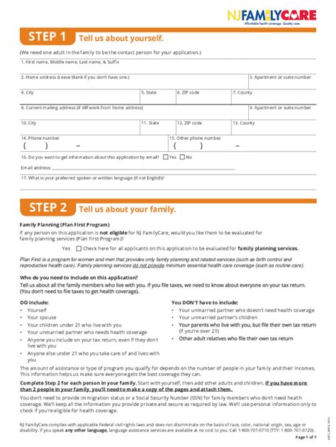 Nj family care renewal application. We use SSNs to check income and other information to see who in your household qualiﬁes for health coverage. If someone wants help getting an SSN, call 1-800-772-1213 (TTY: 1-800-325-0778) or visit socialsecurity.gov. If you do not have an SSN, we will use other documents to process your application. 