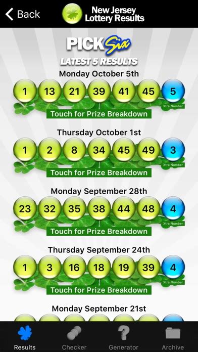 Nj lottery.com app. Check your tickets as soon as results are available to see if you’ve won! Get the latest New Jersey lottery results within minutes of the draws taking place. This easy-to-use app includes the following lotteries: - Pick 6 (including Double Play) - Powerball (including Double Play) - Mega Millions. - Cash4Life. 