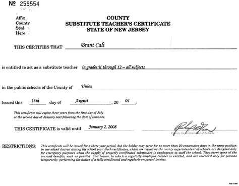 Nj substitute teacher certification. A certificate of insurance is a document that confirms that an insured party has purchased insurance coverage. It's typically requested by the clients of the insured. The insured i... 