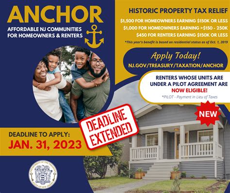 Njanchor - New Jersey taxpayers will be getting their 2020 ANCHOR property tax relief benefit months earlier than they received the 2019 benefit — and just before a big legislative election. In a change ...