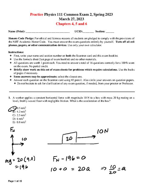 Njit past common exams physics.  While all of these Practice Physics 11 1 Common E...