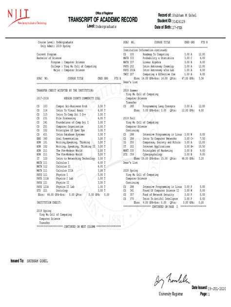 Njit transcript.  Requests may be submitted and approved at any time but are not ...