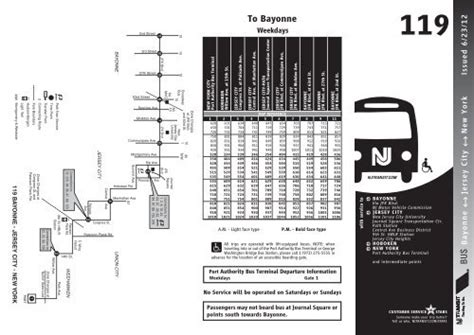 Njt 119 bus schedule pdf. Things To Know About Njt 119 bus schedule pdf. 