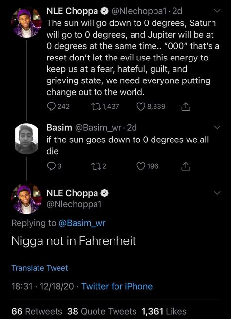 Nle choppa tweets. XXL Staff Published: January 17, 2022. @ZAddamhussein_ via Twitter. Video has surfaced online showing NLE Choppa getting into a physical altercation with an apparent YoungBoy Never Broke Again fan ... 