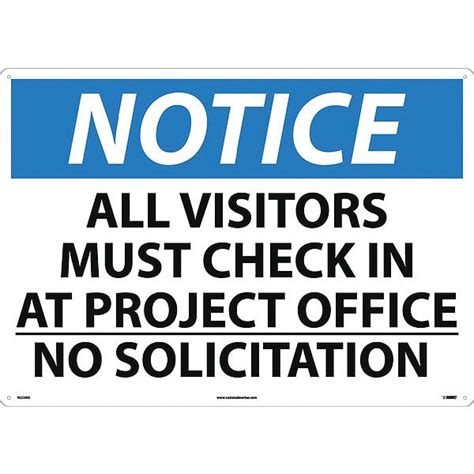 Nmc Large Format Notice All Visitors Must Check In At Project Office …