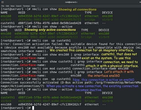Nmcli not an active connection.  The nmcli (Network Manager Command-Lin...