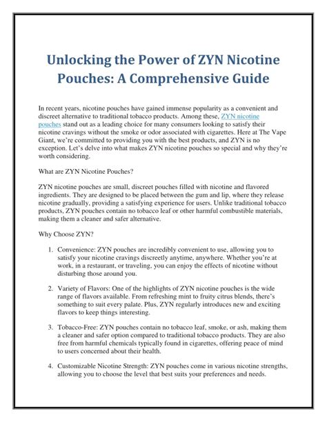 No Buzz from Zyn: Unlocking the Secret to Nicotine Satisfaction