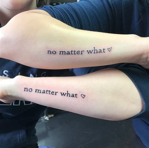 No Matter What, No Matter Where Tattoo For CouplesCouple Tattoo Ideas