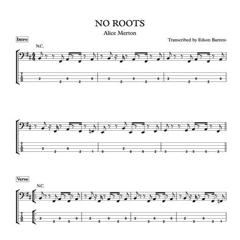 No Roots Bass Tab by Alice Merton Songsterr Tabs with Rhythm